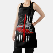 Tablier Fighter Fighan American Drapeau mince Ligne rouge  (Insitu)