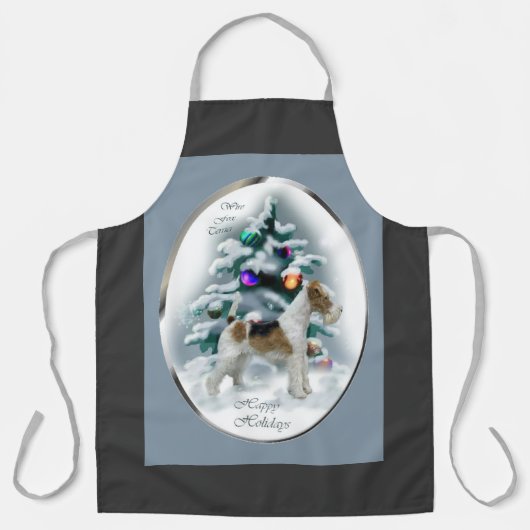 Tablier Fil Fox Terrier cadeaux de Noël (Recto)