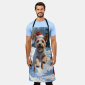 Tablier Fil Fox Terrier coule la neige avec Casquette de N (Porté)