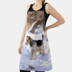 Tablier Fil Fox Terrier Laisser neiger Noël