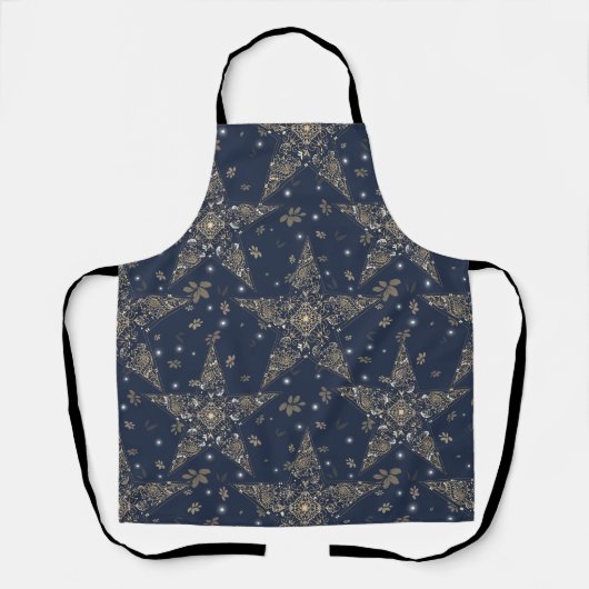 Tablier Filigrane étoilé céleste élégant - Bleu (Recto)