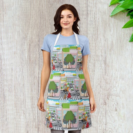 Tablier Fille À Un Traversée Piétonne