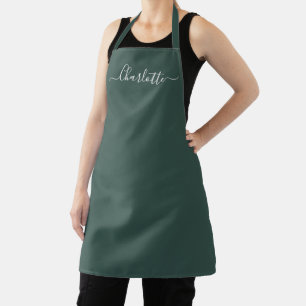 Tablier Fille armée vert script personnalisé nom élégant s