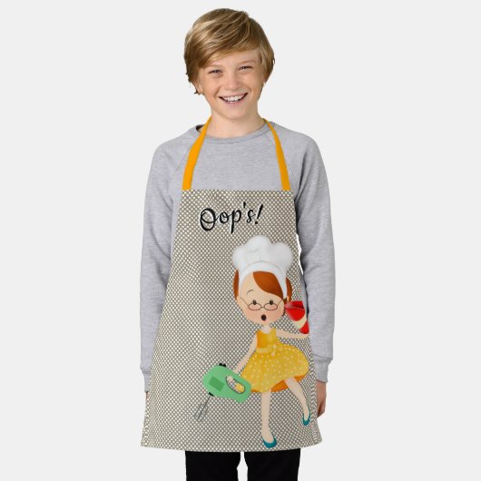 Tablier Fille aux cheveux rouges Apron (Porté)