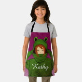 Tablier Fille avec grenouille verte Sweat - shirt à capuch (Insitu)