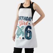 Tablier Fille d'anniversaire 6 Tortue de mer Conception ve (Insitu)