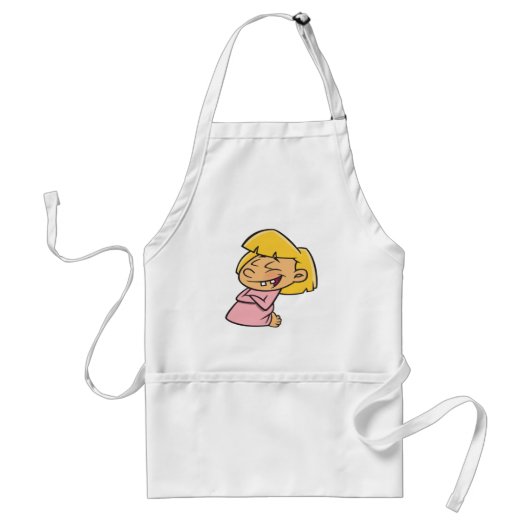 Tablier Fille de dessin animé heureuse qui rit (Devant)