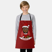 Tablier Fille de Noël afro-américaine aux cheveux courts (Porté)