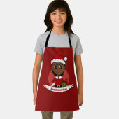 Tablier Fille de Noël afro-américaine aux cheveux courts (Insitu)