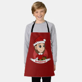 Tablier Fille de Noël avec cheveux longs bruns (Porté)