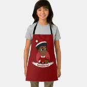 Tablier Fille de Noël avec un dessin animé afro (Insitu)
