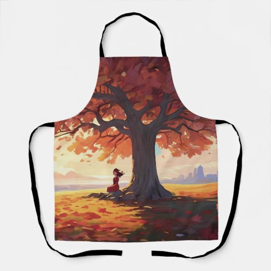 Tablier Fille de prière d'arbre d'automne (Recto)