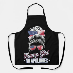 Tablier Fille de Trump Pas de excuses Bun Méssé Rétro Vint