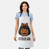 Tablier Fille d'octobre Citrouille Arc Halloween Vector De (Porté)