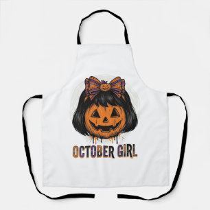 Tablier Fille d'octobre Citrouille Arc Halloween Vector De
