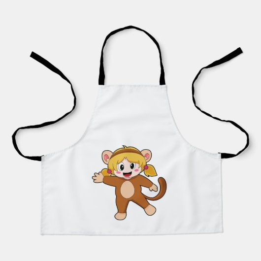 Tablier Fille en costume comme singe (Recto)