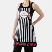 Tablier Fille Florale Accentué Noir et blanc rayures (Insitu)