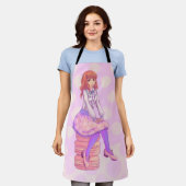 Tablier Fille Macaron rose (Porté)