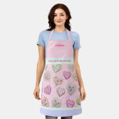 Tablier Fille mère Coeur personnalisé Cookies Pastel Apron (Porté)
