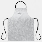 Tablier Fille Parties scintillant argent Ombre personnalis (Recto)