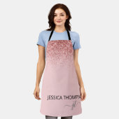 Tablier Fille Parties scintillant Blush rose Simple Monogr (Porté)