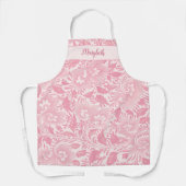 Tablier Fille personnalisée Fleurs roses & Fils (Recto)