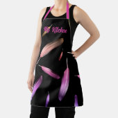 Tablier Fille Plumes noir rose calligraphie Texte (Insitu)