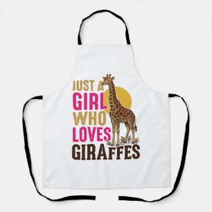 Tablier Fille qui aime les girafes Vintage Giraffe Shirt D