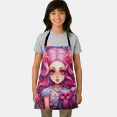 Tablier Fille rose avec deux hiboux (Insitu)