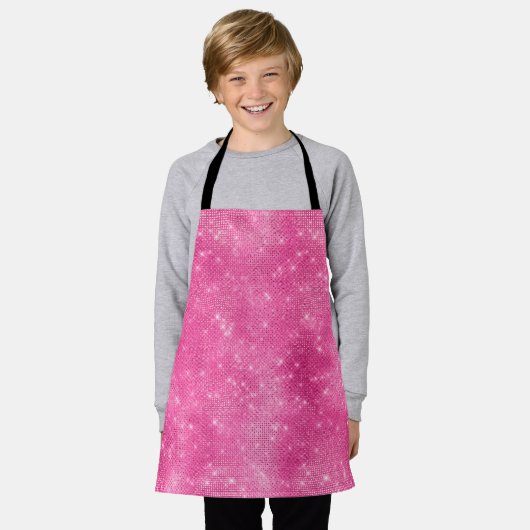 Tablier Fille rose étincelle (Porté)