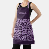 Tablier Fille tendance empreinte de léopard violette avec  (Insitu)