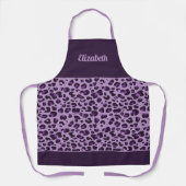 Tablier Fille tendance empreinte de léopard violette avec  (Recto)