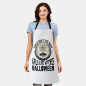 Tablier Filles comme sorcières Halloween Design Vector Vin (Porté)