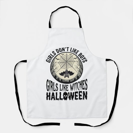 Tablier Filles comme sorcières Halloween Design Vector Vin (Recto)