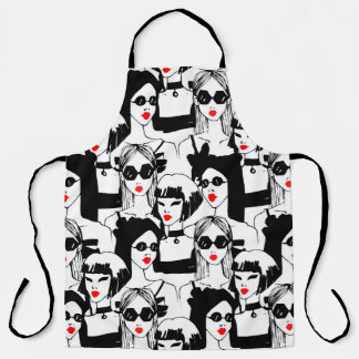 Tablier Filles de mode, modèle, lunettes de soleil, motif