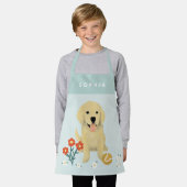 Tablier Filles mignonnes Chien Chien Chien Floral Enfants (Porté)