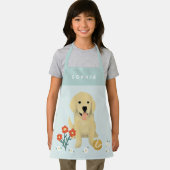 Tablier Filles mignonnes Chien Chien Chien Floral Enfants (Insitu)