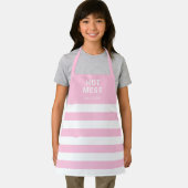Tablier Filles mignonnes Pink Stripes Hot Mess Personnalis (Insitu)