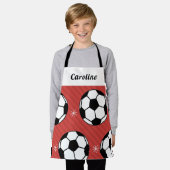 Tablier Filles Soccer Rouge Boules & Snowflakes Enfants No (Porté)