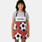 Tablier Filles Soccer Rouge Boules & Snowflakes Enfants No (Insitu)