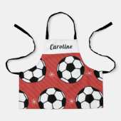 Tablier Filles Soccer Rouge Boules & Snowflakes Enfants No (Recto)