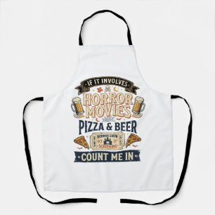 Tablier Films d'horreur Pizza Bière Drôle Halloween_1