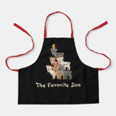 Tablier Fils Favorite Stoppé Chèvres de Noël (Recto)