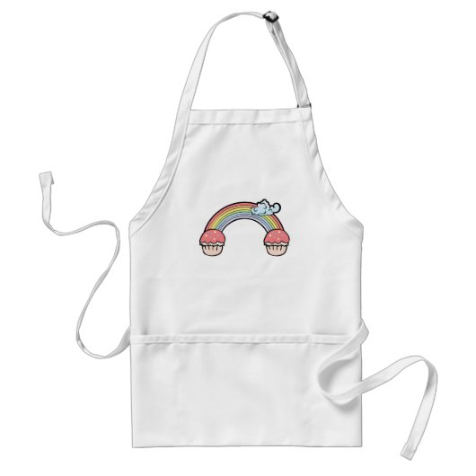 Tablier Fin des cupcakes arc-en-ciel (Devant)