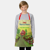 Tablier Fine Home Cuisine Chef (Nom Ici) Enfants (Porté)