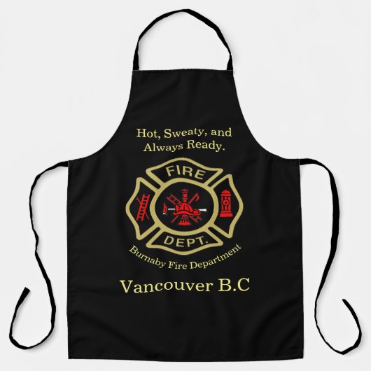 Tablier Fire Department or chaud, doux et toujours prêt (Recto)