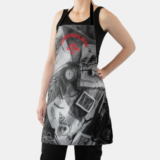 Tablier Fisherman’s Deck Black and White Apron (Insitu)
