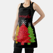 Tablier Flacon de neige de l'arbre de Noël rouge étincelan (Insitu)