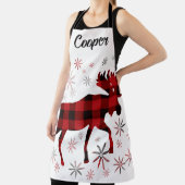 Tablier Flacon de neige vintage rouge d'orignal (Insitu)