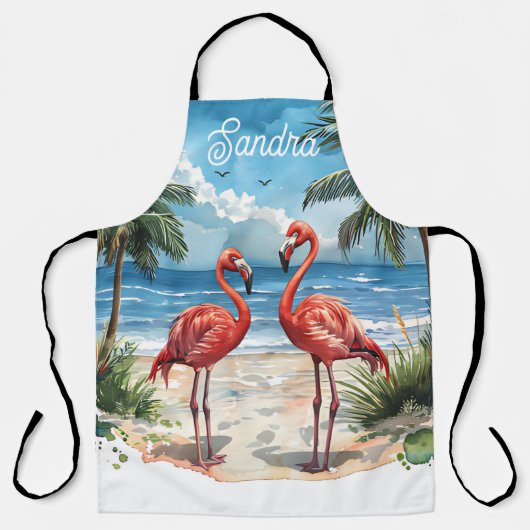 Tablier Flamant de l'île tropicale (Recto)